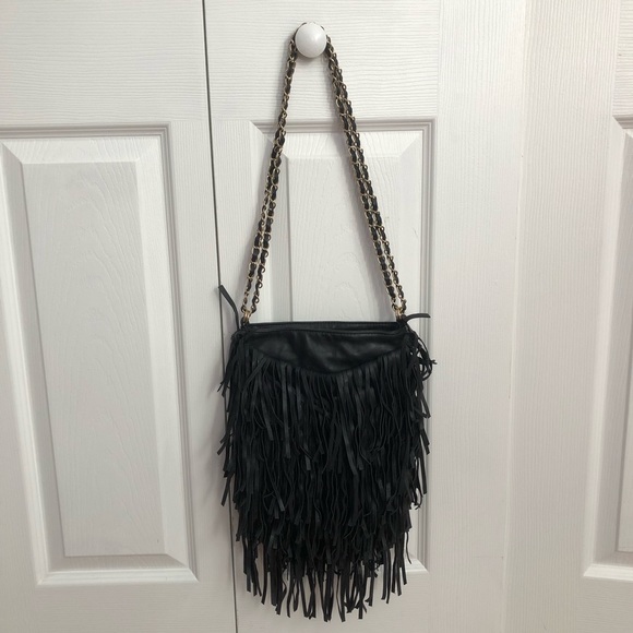 SOLD Ecoté {Urban Outfitters} Black Fringe Purse - Picture 2 of 8